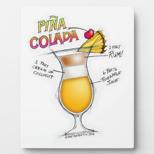 PINA COLADA RECIPE COCKTAIL ART FOTOPLATTE (Vorderseite)