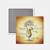 Pina Colada Recipe Gold Bar Magnet (Vorderseite/Rückseite)