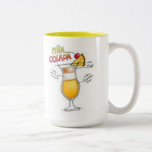 PINA COLADA REZEPT COCKTAIL KUNST ZWEIFARBIGE TASSE