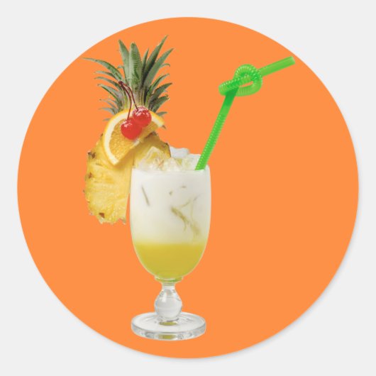 Pina Colada Runder Aufkleber (Vorderseite)