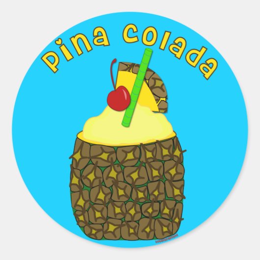 Pina Colada Runder Aufkleber (Vorderseite)