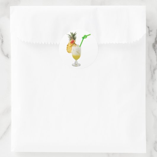 Pina Colada Runder Aufkleber (Tasche)