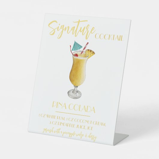 Pina Colada Signature Cocktail Recipe Sockelschild (Vorderseite)