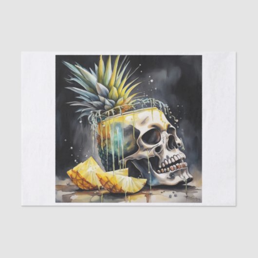 Pina Colada Skull Dekoupage Seidenpapier (Vorderseite)