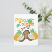 Pina Colada Time Postkarte (Stehend Vorderseite)