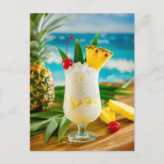 Pina Colada - Tropical Classic Feiertagspostkarte (Vorderseite)