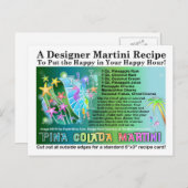 Pina Colada Tropical Martini Rezept Postkarte (Vorne/Hinten)