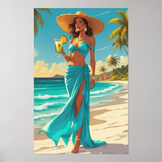 Pina Colada Tropical Queen Generative Inhalte Poster (Vorne)