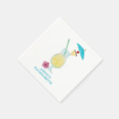 Piña Colada Tropical Wedding Bachelorette Serviette (Ecke)