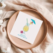 Piña Colada Tropical Wedding Bachelorette Serviette