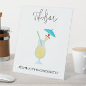 Piña Colada Tropical Wedding Bachelorette Tiki Bar Sockelschild (In Situ)