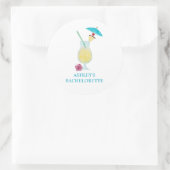 Piña Colada Tropical Wedding Brautparty Runder Aufkleber (Tasche)
