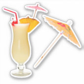 Pina Colada und Cocktail Umbrella Sticker (Vorderseite)