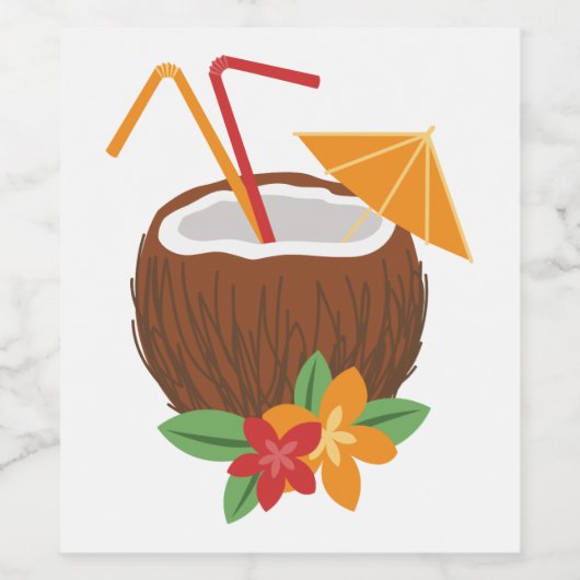 Pina Colada Weinetikett (Einzelnes Label)