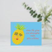 Piña Coladas Whimsical Pineapse Postkarte (Stehend Vorderseite)