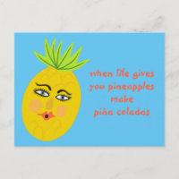Piña Coladas Whimsical Pineapse Postkarte