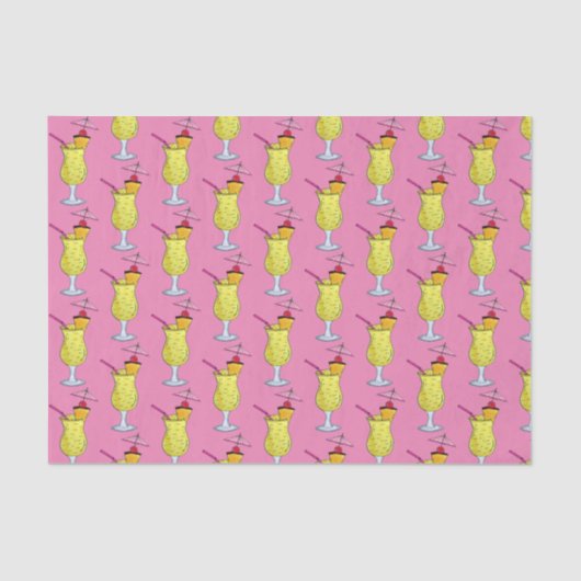 Pina Piña Colada Puerto Rico Ananas Cocktail Seidenpapier (Vorderseite)