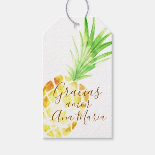 Piña tropische "infundida de amor" personalizada geschenkanhänger (Vorderseite)