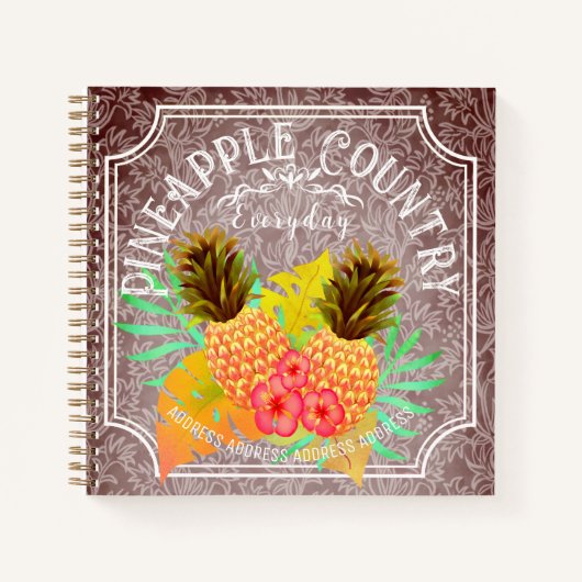 Pinapfelbraun mit Rahmen-Notebook Notizblock (Vorderseite)