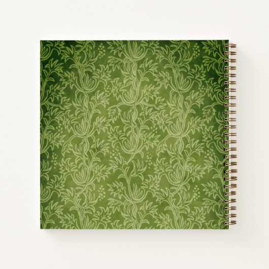 Pinapfelgrün mit Rahmen-Notebook Notizblock (Rückseite)