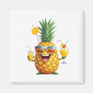 Pinaple Fun Frohsinn Urlaub Tropisches Getränk Fre Magnet