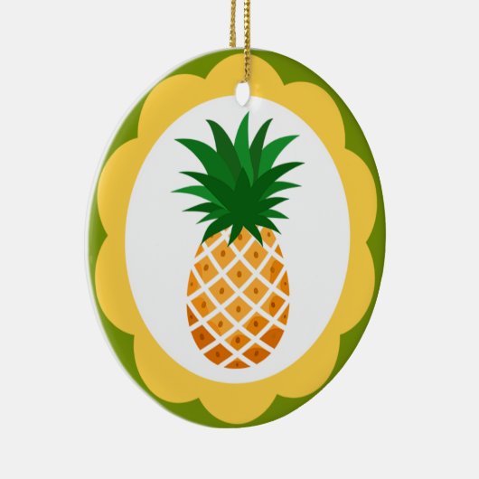 Pinaple und Flamingo Bird Keramik Ornament (Rechts)