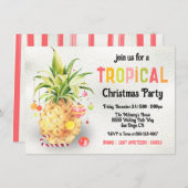 Pinappel Tropisches Weihnachtsfest Party Einladung (Vorne/Hinten)