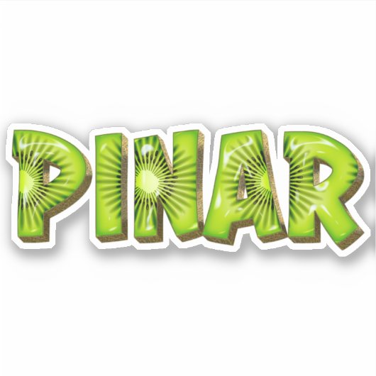 Pinar Name Kiwi Design Aufkleber Sticker (Vorderseite)