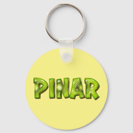 Pinar Name Kiwi Design Schlüsselanhänger (Vorderseite)