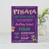 Pinata Birthday Bash Einladung (Stehend Vorderseite)