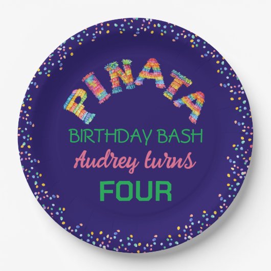 Pinata Birthday Bash Pappteller (Vorderseite)