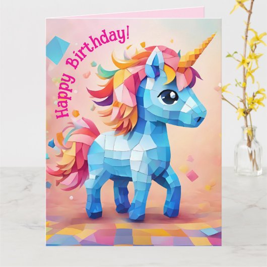 Pinata Birthday Karte (Gelbe Blume)