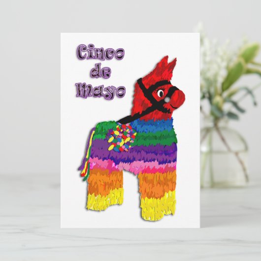 Pinata Cinco de Mayo Einladung (Stehend Vorderseite)