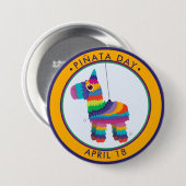 Pinata Day, Cartoon donkey piñata Button (Vorne & Hinten)