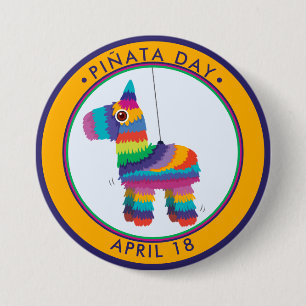 Pinata Day, Cartoon donkey piñata Button