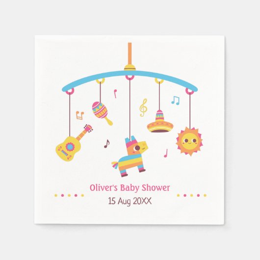 Pinata Fiesta Babydusche Serviette (Vorderseite)