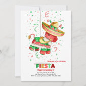 Piñata mit Sombrero Einladung (Vorderseite)