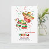 Piñata mit Sombrero Einladung (Stehend Vorderseite)