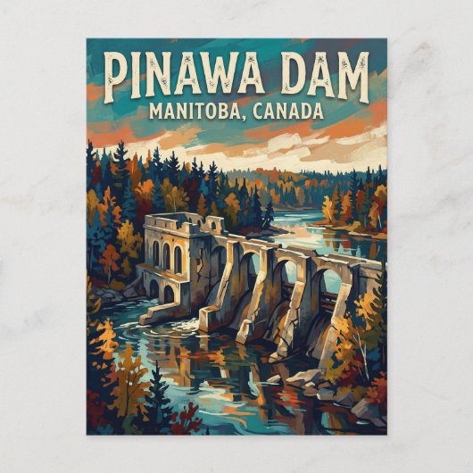 Pinawa-Staudamm Kanada Postkarte (Vorderseite)
