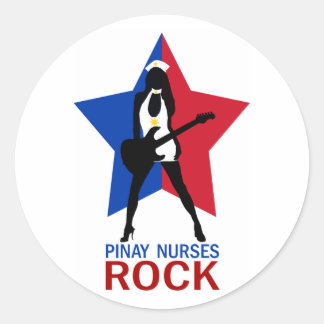 Pinay-Krankenschwestern rocken Runder Aufkleber