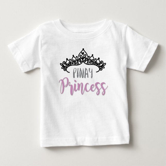Pinay Prinzessin mit Tiara Baby T-shirt (Vorderseite)