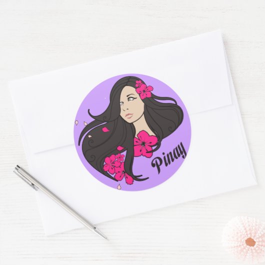 Pinay Runder Aufkleber (Umschlag)