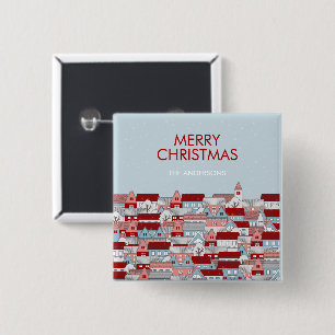 Pinback Button für Weihnachtsdorf