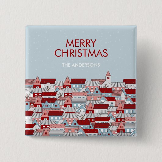 Pinback Button für Weihnachtsdorf (Vorderseite)