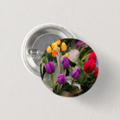 Pinback-Button (rot, gelb und Lila) Button (Vorne & Hinten)