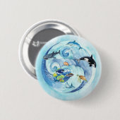 Pinback-Button zum Weltmeer Button (Vorne & Hinten)