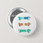 Pinback-Taste für 3-Dackel-Studie #1 Button (Vorne & Hinten)
