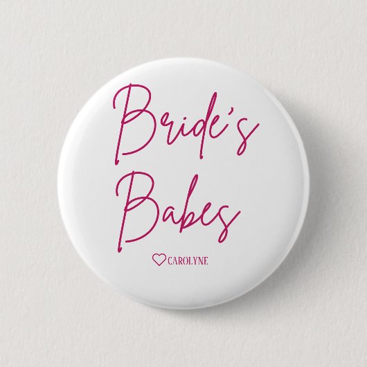 Pinback-Taste für Bride's Babes Junggeselinnen-Abs Button (Vorderseite)