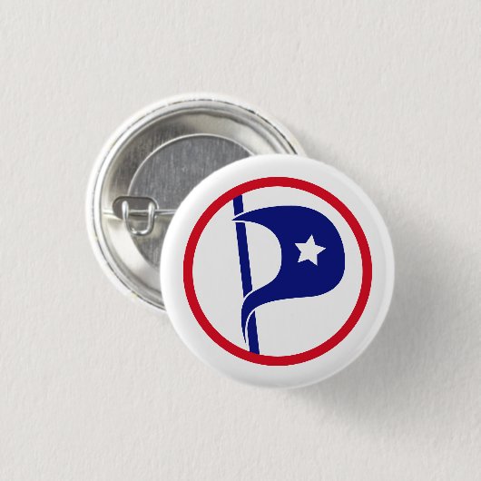 Pinback-Taste für das US-Pirate-Party Button (Vorne & Hinten)