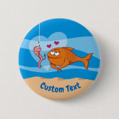 Pinback-Taste für Fische und Köder in Liebe Button (Vorderseite)